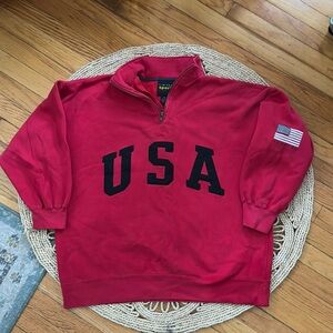 Vintage Limited Sport USA Stitched Quarter Zip Sweatshirt